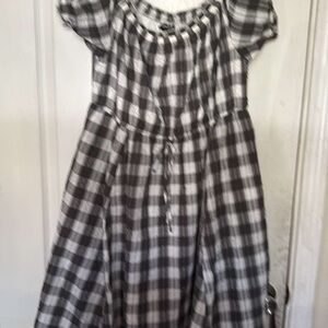 Torrid Black and White Smocked Flutter Sleeve Sundress